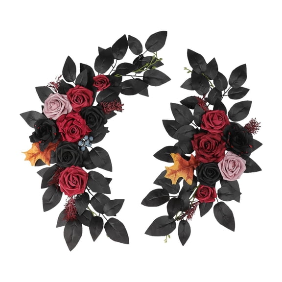 Solace 2Pcs Halloween Wedding Arch Flowers Decor for Window Backdrop Valentines Day