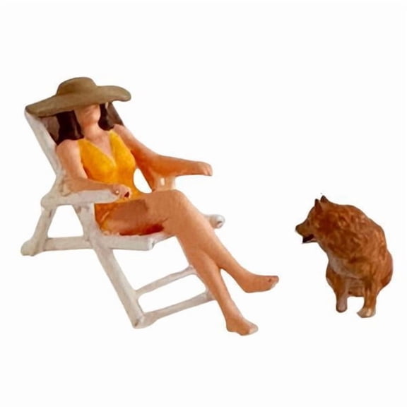 Solace 2x 2Pcs 1/64 Scale Beach Vacation Miniature Figures Mini Models Miniature Scene