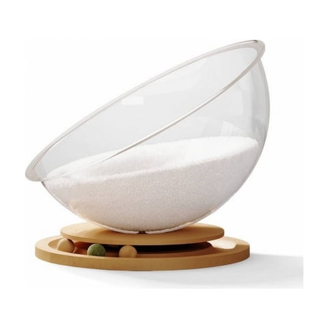 Solace Acrylic Cat Bowl Bed with Interactive Toy Track Cozy Dome Cat Capsule for Kittens