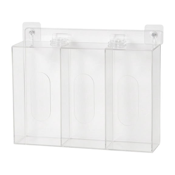 Solace Acrylic Glove Box Holder Clear Rack Wall Mount for Face Mask Garage Workshop 3 Grid