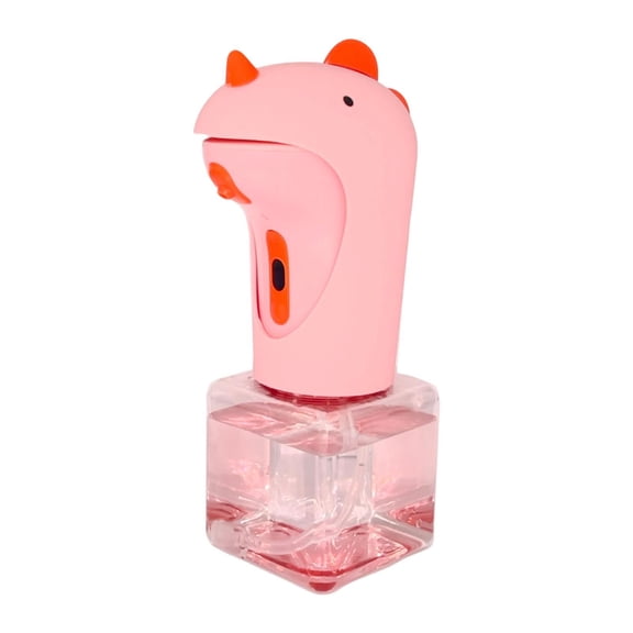 Solace Automatic Soap Dispenser for Kids Waterproof Electric 250ml Cartoon Dinosaur Foaming Hand Soap Dispenser for Shower Household Pink