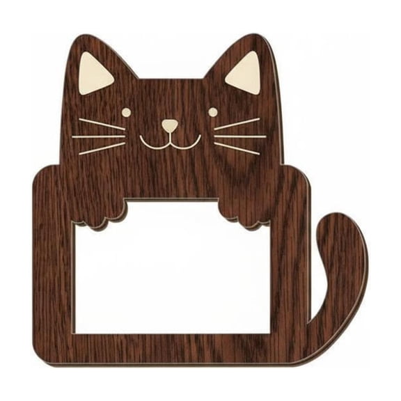 Solace Brown Tabletop Picture Frame Wooden Photo Frame Animal Shaped Cat Bear Solid Wood Desktop Decor Creative Design Suitable for Gift Giving Home Decoration Office