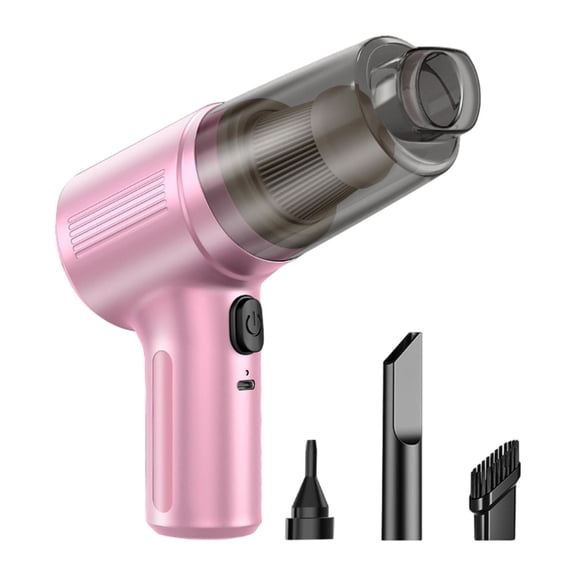 Solace Car Vacuum Cleaner Automotive Interior Cleaner Powerful Black RV Accessories Lightweight Compact Travel Car Cordless Handheld Pink