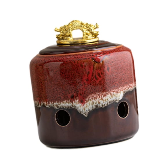 Solace Ceramic Garlic Holder Compact Garlic Container for Home Counter Fresh Garlic Red