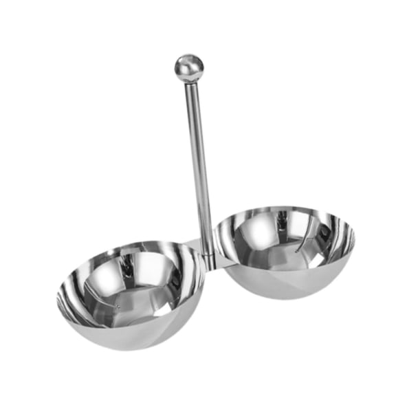 Solace Divided Fruit Tray Stainless Steel Snack Bowl Set with Display Stand for Wedding 2 Grid L