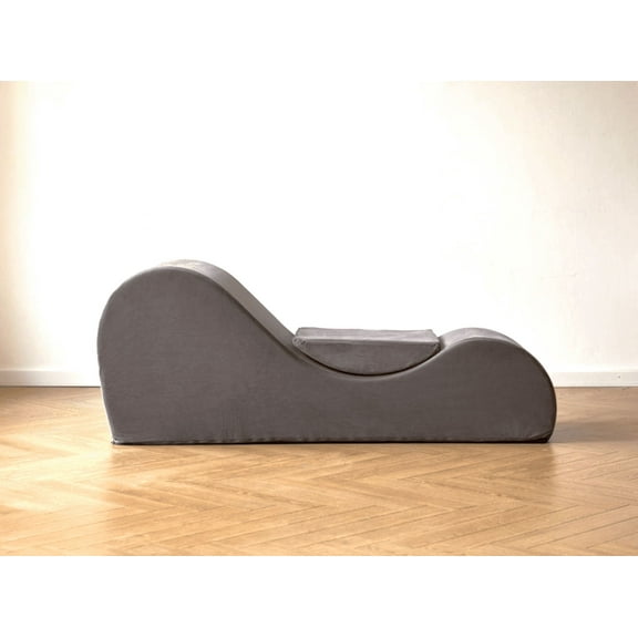 Solace Ergonomic Chaise Lounge Chair for Relaxation, Grey Polyurethane with High-Density Foam, 62.5" L, Zero-Gravity Design, Machine-Washable Cover, Ideal for Living Room & Yoga