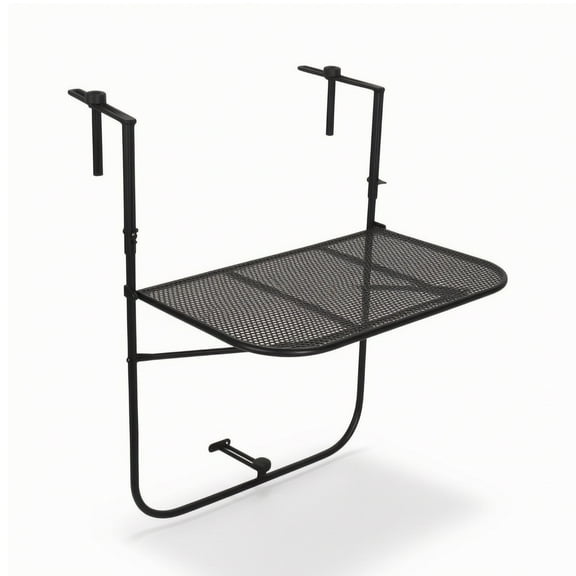 Solace Folding Hanging Table with Mesh Top Balcony Railing Table Portable Side Table for Apartment Renters Outdoor Use