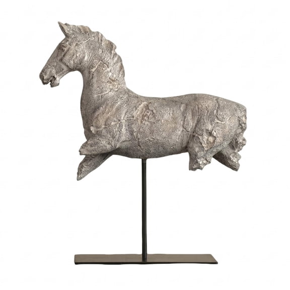 Solace Horse Sculpture Abstract Animal Figurine Collectible Ornament Modern Japanese Rustic Style Stone Texture Suitable for Living Room Study Entryway
