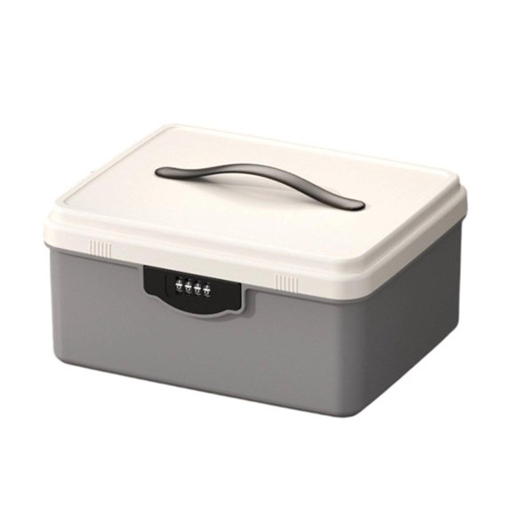 Solace Lockable Storage Box Lockable Storage Container Bin for College Organization Gray
