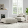 thumbnail image 1 of Solace Modular Corduroy Upholstered Armless Chair and Ottoman Set in Almond, 1 of 10