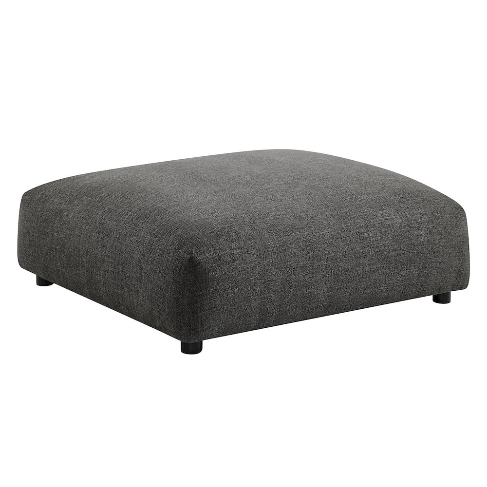 Charcoal Gray Upholstered Fabric Modular Ottoman