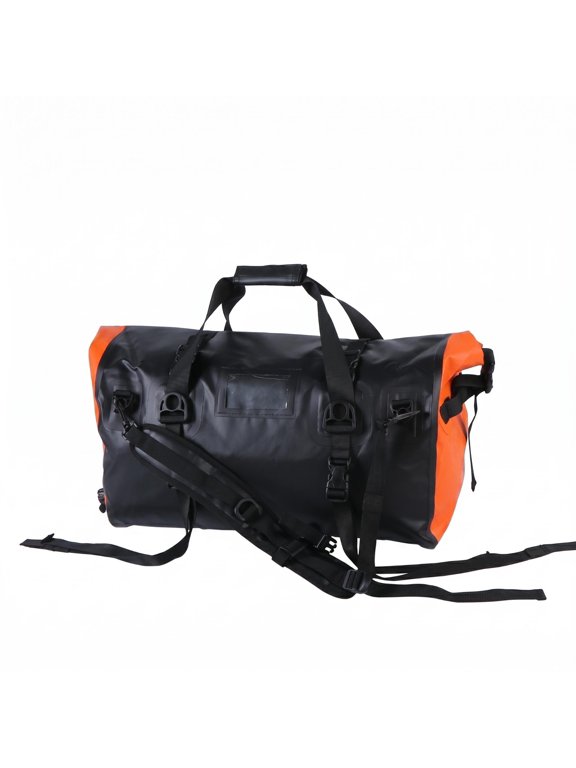 Motorcycle Duffel Bag Roll-top Waterproof Dry Bag with Fast-release Buckles Adjustable Straps for Camping Hiking Bicycle Trips