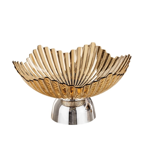 Solace Pedestal Fruit Bowl Food Snack Storage Tray Gift Practical Gift Modern for Candy Clear Gold
