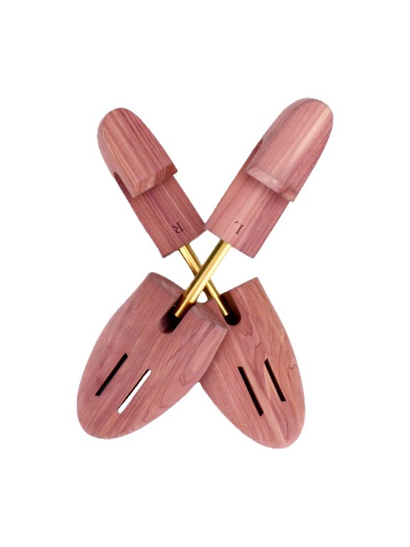 Solid Cedar Shoe Tree Wooden Shoe Stretcher with Spring Center Rod for Leather Care Boot Storage Men Women
