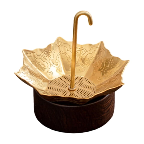 Solace Tea Leaf Strainer Fine Mesh Tea Filter Tea Infuser Umbrella Shape Essential Tool gold