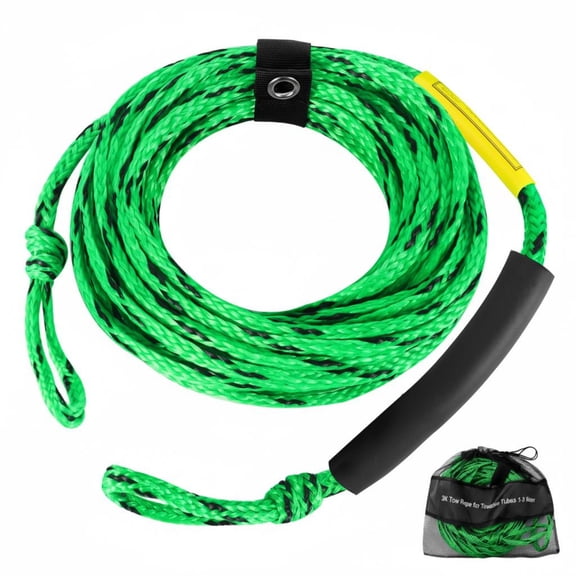 Solace Tow Rope Heavy Duty Polypropylene Water Sports Braid Buoyant Water Ski Rope Floating Attachment Stainless Steel Harness Custom Connector Suitable for Drifting Water Skiing Jet Skis