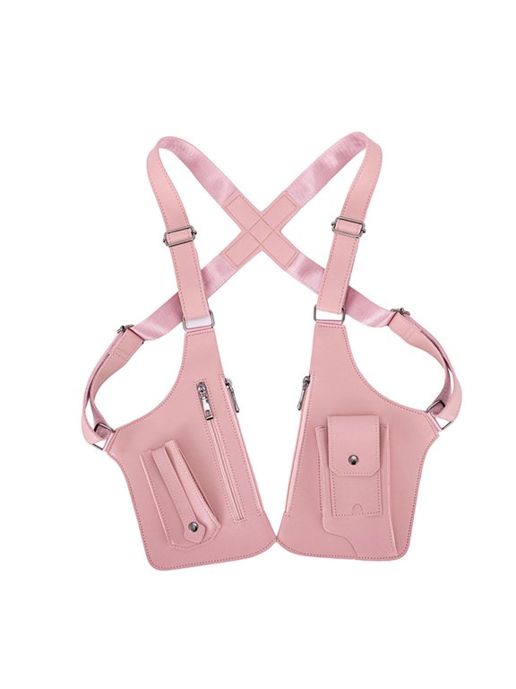 Underarm Shoulder Bag Concealed Pack Utility Pouch for Hiking Party Role Playing Pink