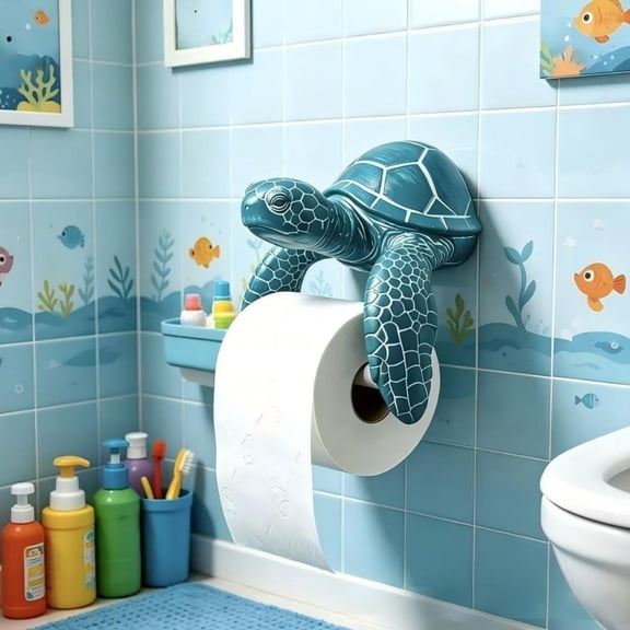 Solace Wall-Mounted Bathroom Tissue Holder Ocean-Inspired for Powder Room, Kids