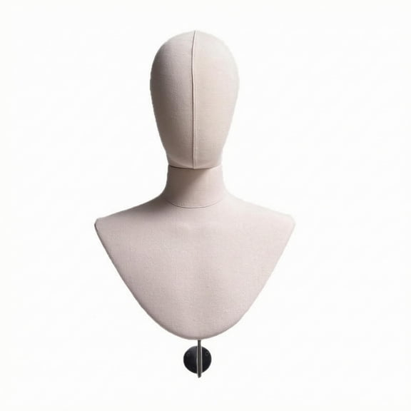 Solace Wall-mounted Mannequin Bust Display Stand for Wigs Hats Glasses Necklaces Featuring Adjustable Height Foamed Material Suitable for Unisex Home Storage Studios Shops