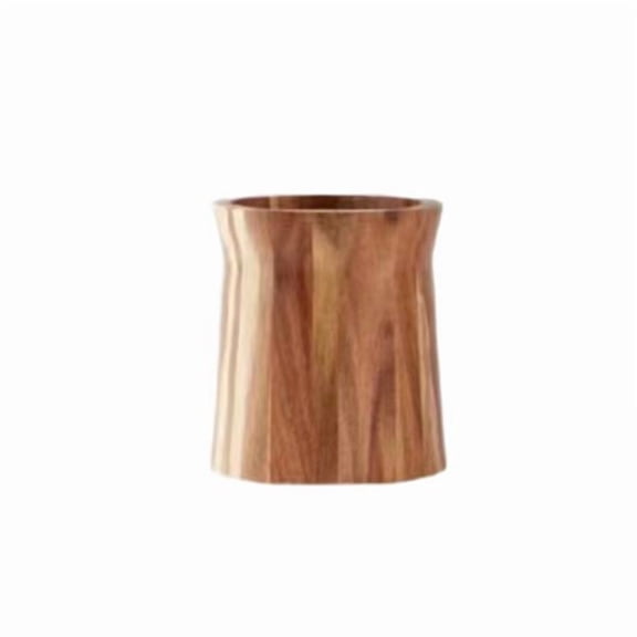 Solace Wooden Utensil Organizer for Countertop Rotating Kitchen Crock Storage Container