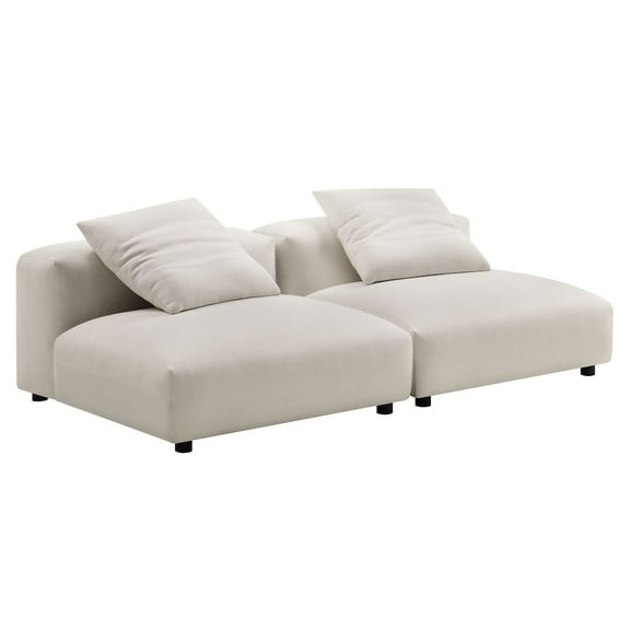 Solace2-Piece Modular Upholstered Fabric Sofa in Salt