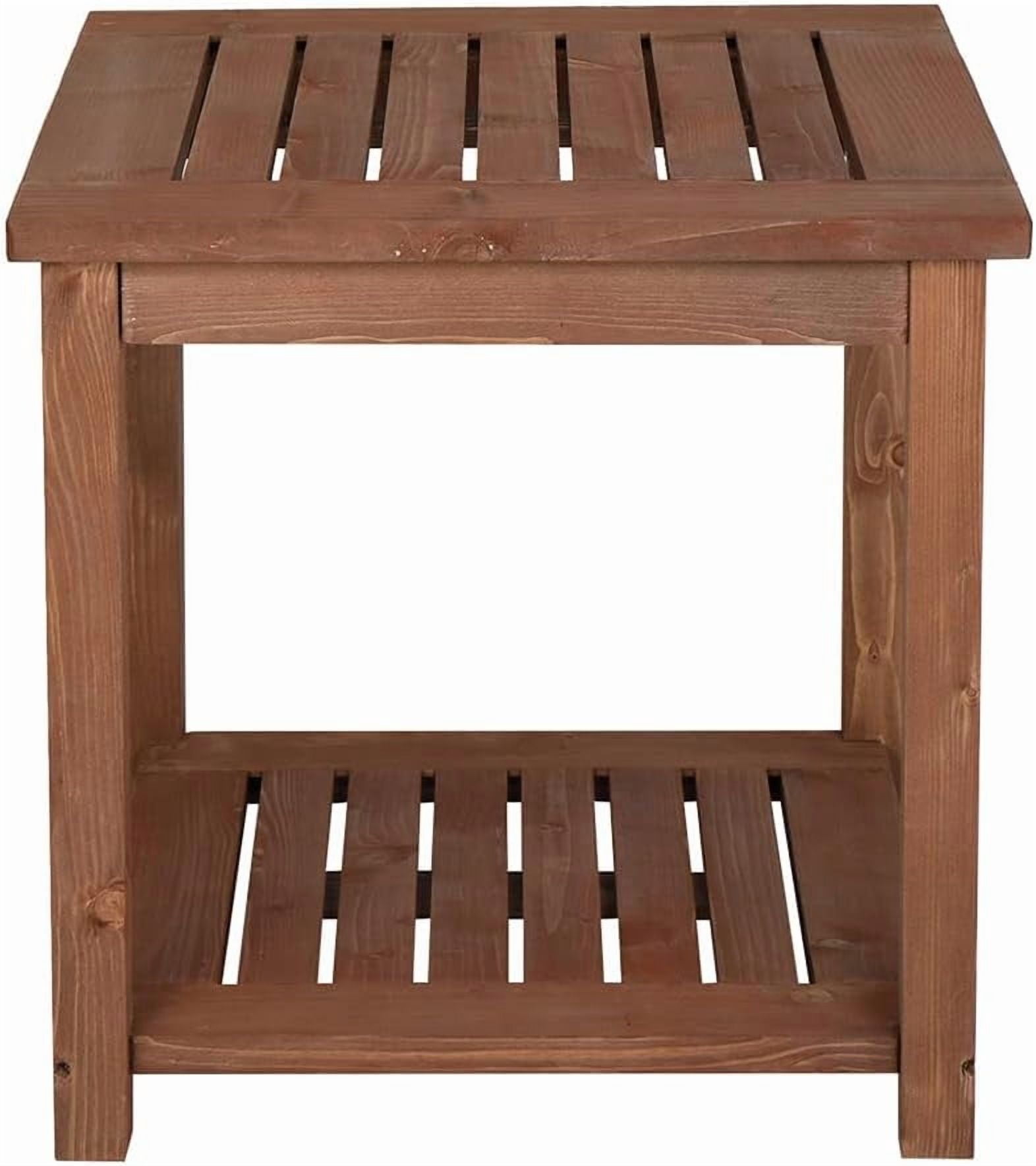 SolaceHue Indoor Outdoor Small Square Side/End Table, Wood Patio Side ...