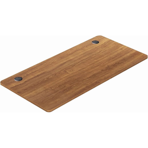 SolaceHue  Wood Table Top, 48 x 24 inch Solid One-Piece Desk top for Standard & Sit to Stand Height Adjustable Home Office Desk Frame, Rectangular Countertop Tabletop with 2 Cable Holes, Walnut