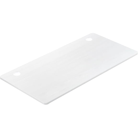 SolaceHue Wood Table Top, 48 x 24 inch Solid One-Piece Desk top for Standard & Sit to Stand Height Adjustable Home Office Desk Frame, Rectangular Countertop Tabletop with 2 Cable Holes, White