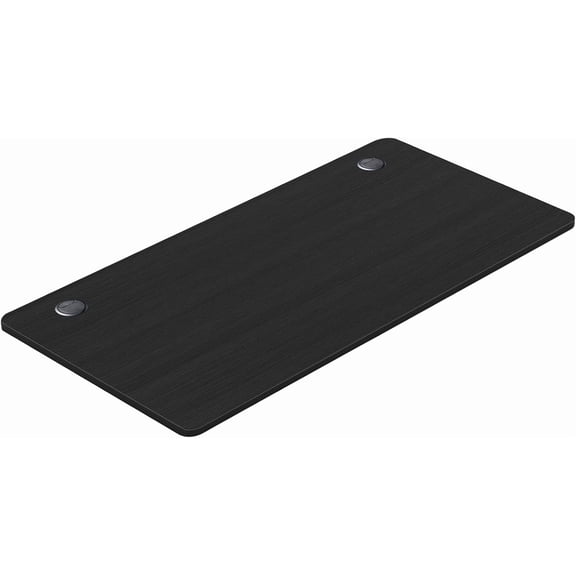 SolaceHue  Wood Table Top, 48 x 24 inch Solid One-Piece Desk top for Standard & Sit to Stand Height Adjustable Home Office Desk Frame, Rectangular Countertop Tabletop with 2 Cable Holes, Black