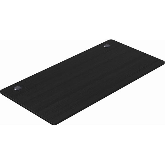 SolaceHue Wood Table Top, 55 x 28 inch Solid One-Piece Desk top for Standard & Sit to Stand Height Adjustable Home Office Desk Frame, Rectangular Countertop Tabletop with 2 Cable Holes, Black