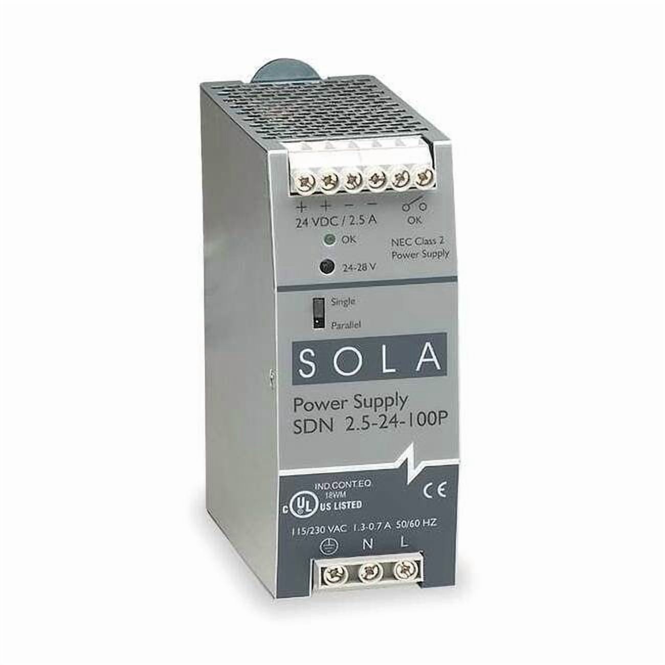 DC Power Supply, 85/264V AC, 24V DC, 60 W, 2.5 A, DIN Rail/Chassis SDN2.524100P