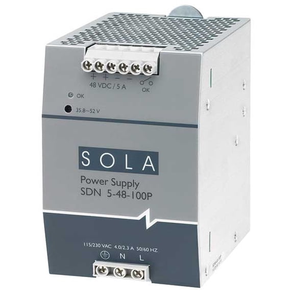 Solahd DC Power Supply,48VDC,5A,60Hz SDN548100P