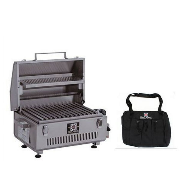 Solaire SOL-IR17BWR Portable Infrared Gas Grill With Free Carrying Bag & Warming Rack, Stainless Steel