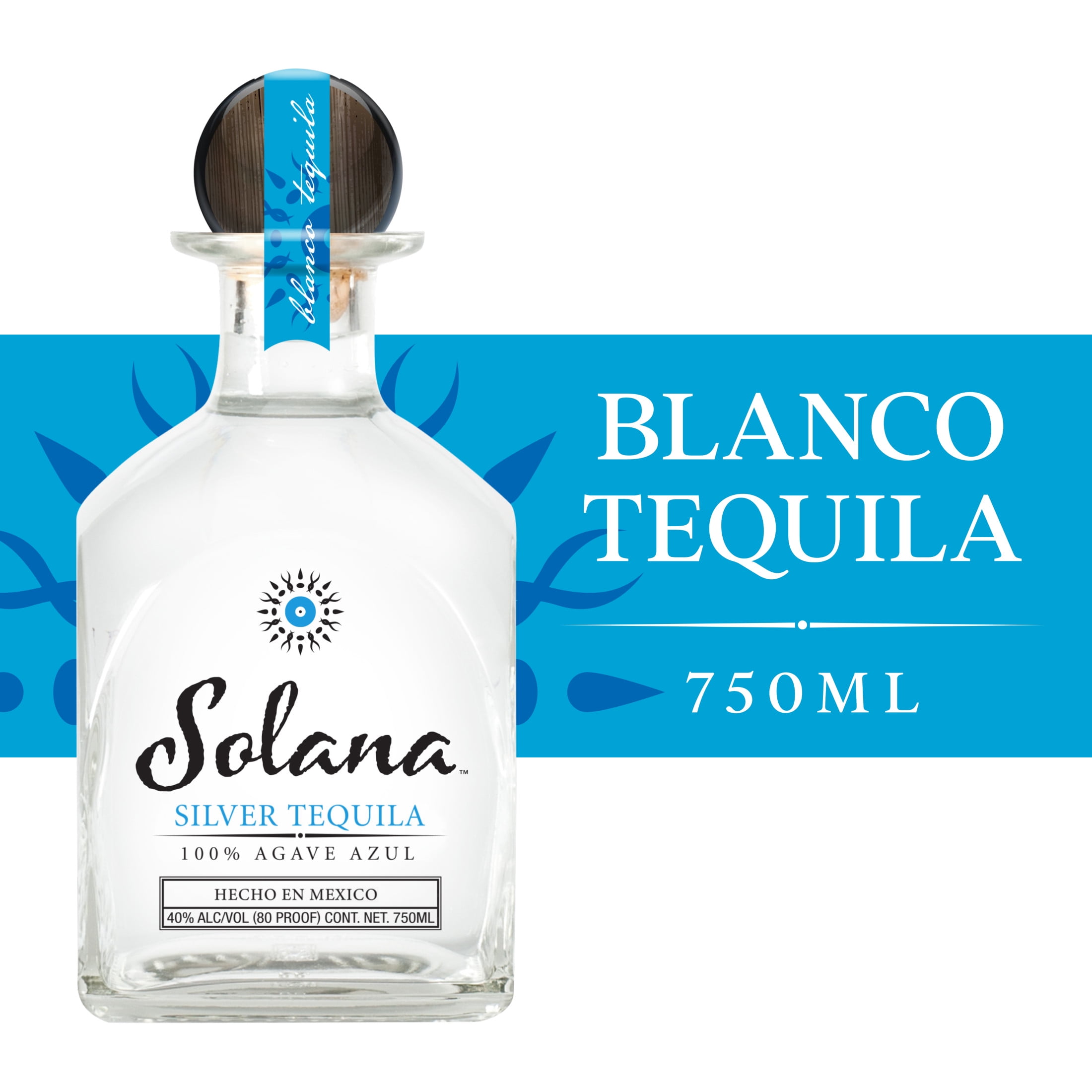 Solana 100% Agave Azul Silver Tequila, 750 mL, 40% ABV