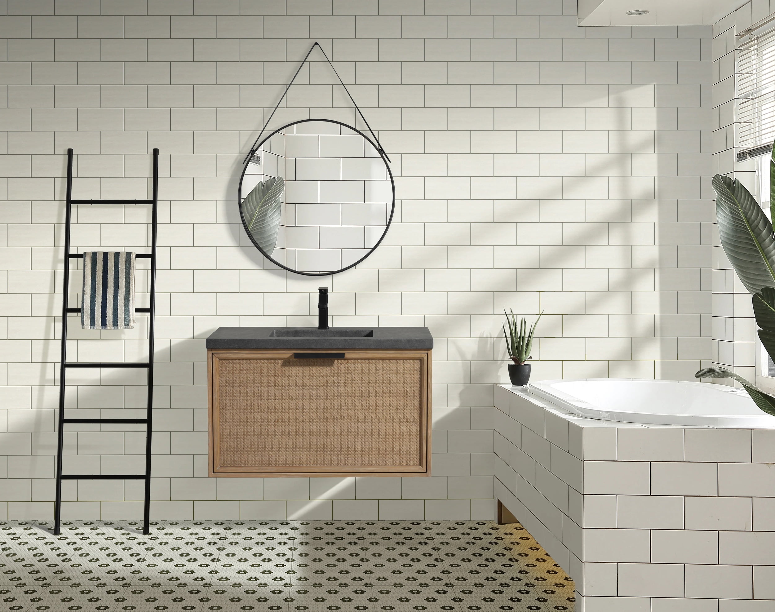 36'' Weathered Fir and Concrete Floating Bathroom Vanity