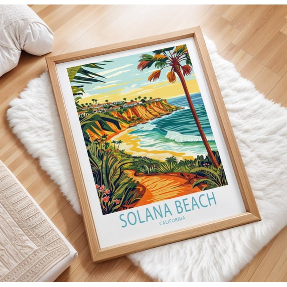 Solana Beach California Wall Art Print, Coastal Travel Decor, Ocean Artwork Unframed Paper Print