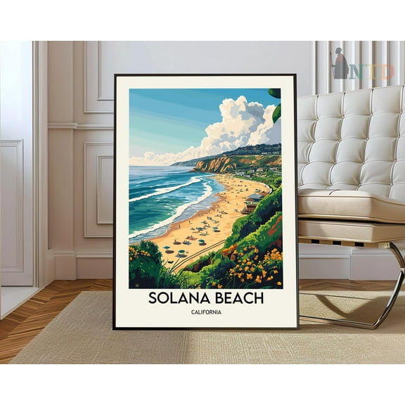 Solana Beach Print, Solana Beach Poster, Solana Beachsolana Beach Travel Print, Solana Beach Art Print, Solana Beach Artwork Wall Art, Modern Wall Decor, 8x12 UNFRAMED