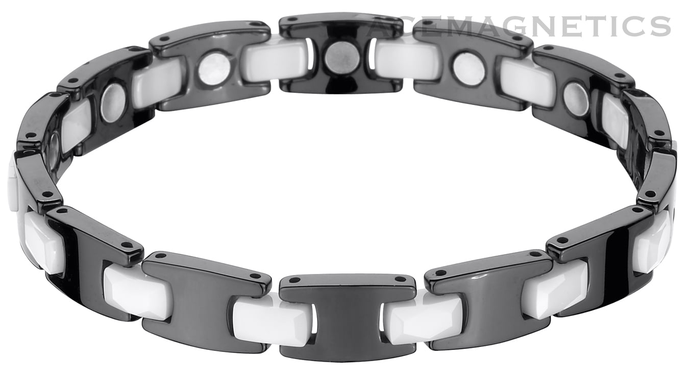 "Solana"  Black & White Hi Tech Ceramic, Scratch Resistant, Forever Shine. On Sale, 50% Off Today