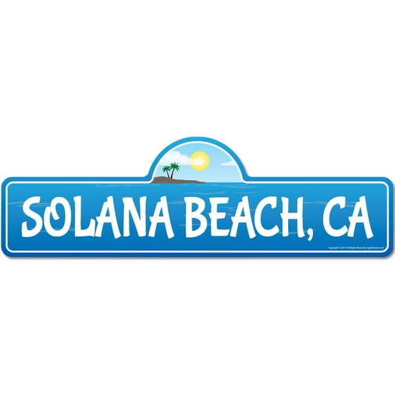 Solana CA California Beach Street Sign | Indoor/Outdoor | Surfer Ocean Lover Décor For Beach House Garages Living Rooms Bedroom | Signmission Personalized Gift