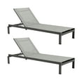 thumbnail image 1 of Solana Outdoor Dark Grey Aluminum Stacking Chaise Lounge Chair Set of 2, 1 of 6