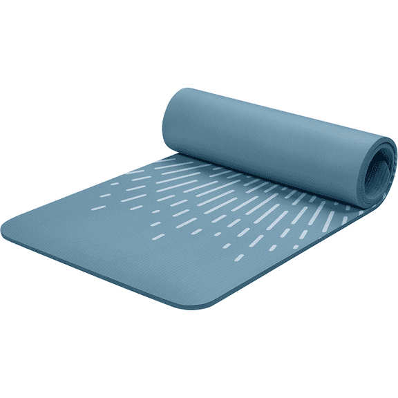 Solana Yoga Mat 1/2" Thick w/Nylon Strap for Men & Women - Non Slip Exercise Mat for Yoga, Pilates, Stretching, Floor & Fitness Workouts- Blue Mist