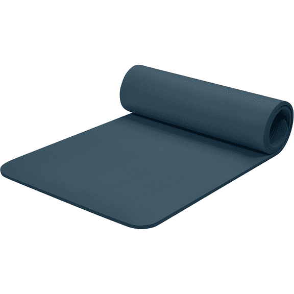 Solana Yoga Mat 1/2" Thick w/Nylon Strap for Men & Women - Non Slip Exercise Mat for Yoga, Pilates, Stretching, Floor & Fitness Workouts- Ocean Blue