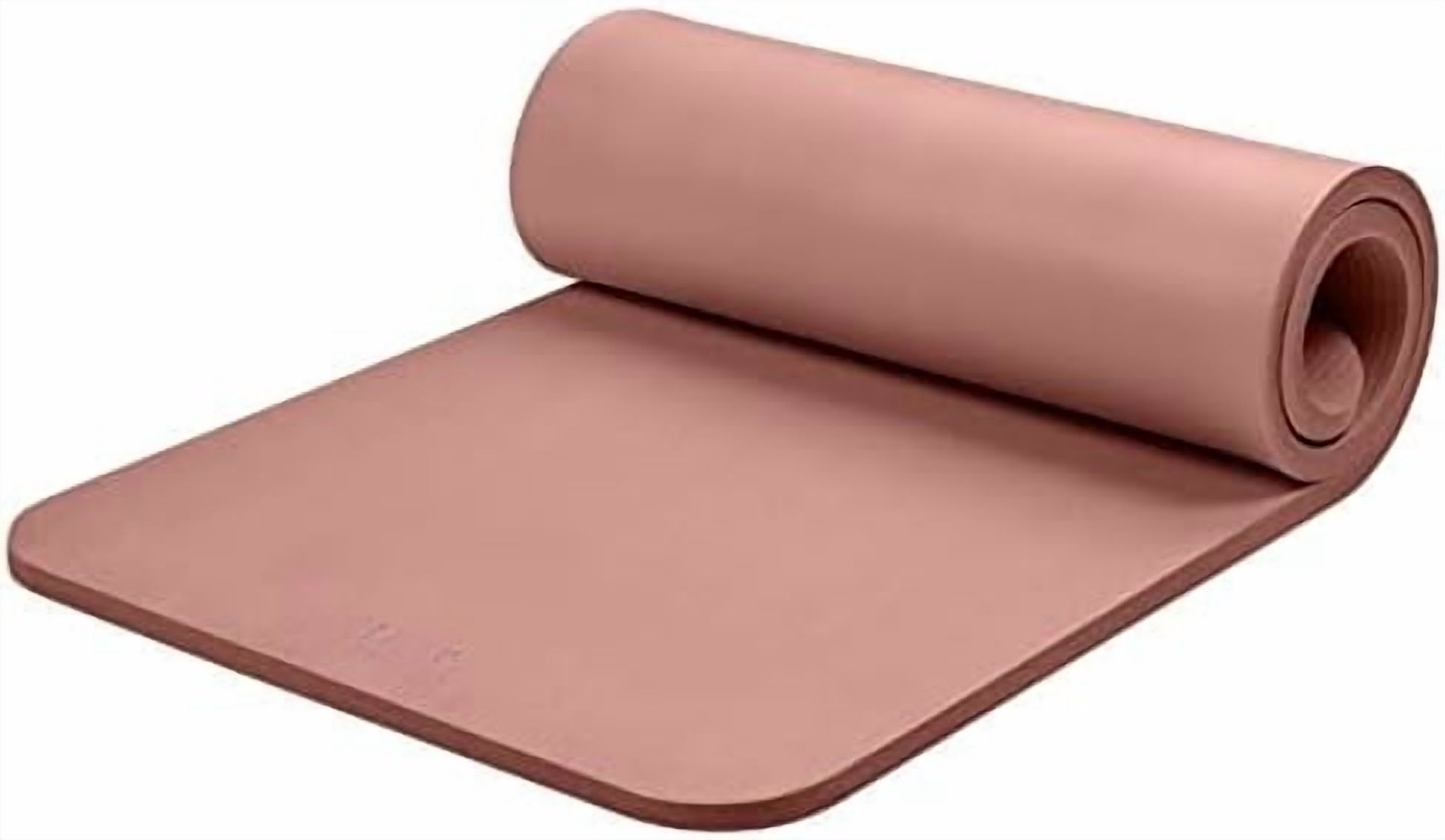 Solana Yoga Mat 1" Thick w/Nylon Strap for Men & Women - Non Slip Exercise Mat for Home Yoga, Pilates, Stretching, Floor & Fitness Workouts Rose,1 inch