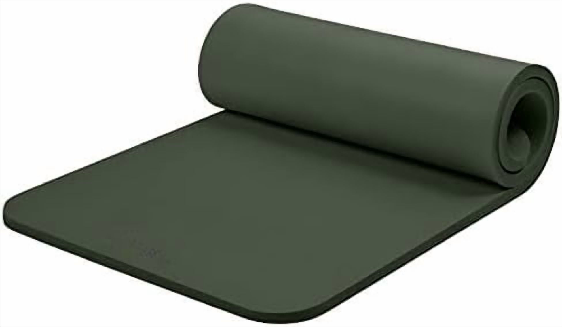 Solana Yoga Mat 1" Thick w/Nylon Strap for Men & Women - Non Slip Exercise Mat for Home Yoga, Pilates, Stretching, Floor & Fitness Workouts Wild Spruce,1 inch
