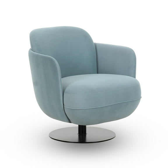 TOV Furniture  Solange Blue Shadow Velvet Swivel Chair