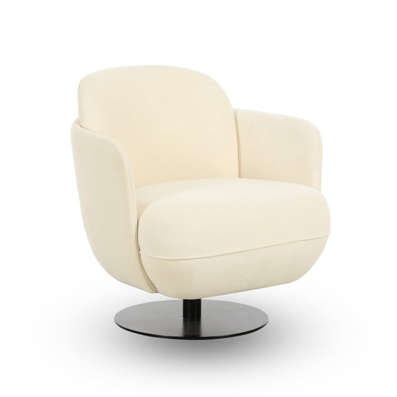 TOV Furniture Solange Cream Velvet Swivel Chair