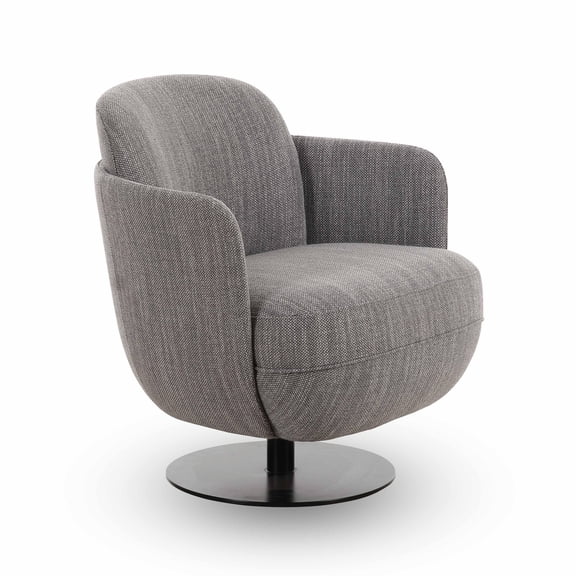 TOV Furniture Solange Grey Textured Weave Swivel Chair