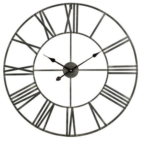 Solange Round Metal Wall Clock - 30" Gray
