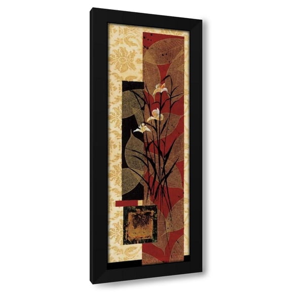 Rosa Solano 7x14 Black Modern Wood Framed Wall Art Titled - Floral Fantasy II