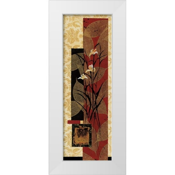 Solano, Rosa 7x14 White Modern Wood Framed Museum Art Print Titled - Floral Fantasy II